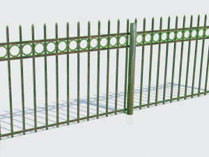 old rusty fence low-poly pbr model 3D Model