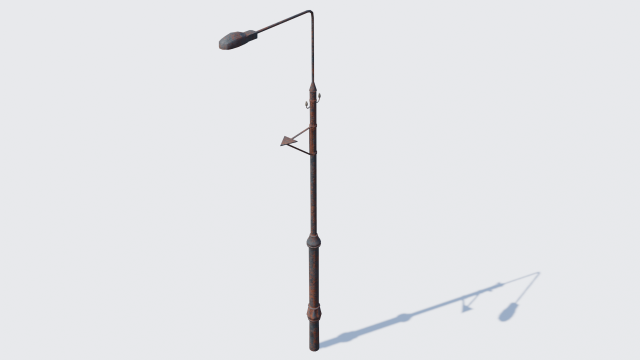 old rusty street lamp low-poly pbr model Modelo 3D .c4d .max .obj .3ds .fbx .stl .blend 