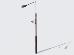 old rusty street lamp low-poly pbr model Modèle 3D