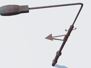 old rusty street lamp low-poly pbr model Modelo 3D