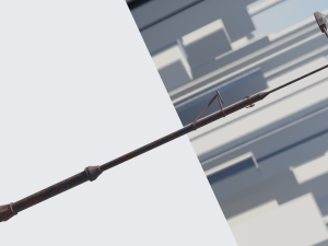 old rusty street lamp low-poly pbr model Modelo 3D