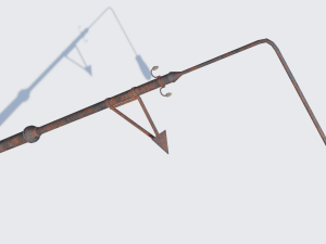 old rusty street lamp low-poly pbr model Modelo 3D