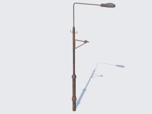 old rusty street lamp low-poly pbr model Modelo 3D