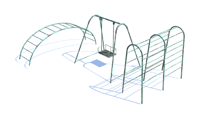 old rusty playground low-poly pbr model 3D-Modell .c4d .max .obj .3ds .fbx .stl .blend 