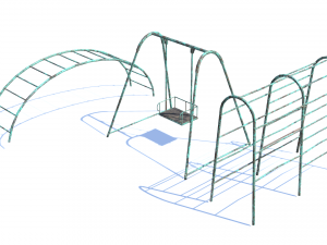 old rusty playground low-poly pbr model Modèle 3D