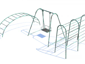vecchio modello pbr a basso numero di poligoni di gioco arrugginito Modello 3D