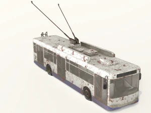 old rusty trolleybus low-poly pbr model 3D Model
