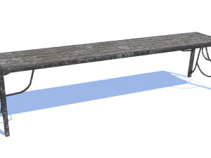 old rusty bench low-poly pbr model 3D Model