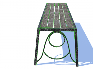 old rusty bench low-poly pbr model 3D 모델