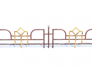 old rusty fence low-poly pbr model Model 3D