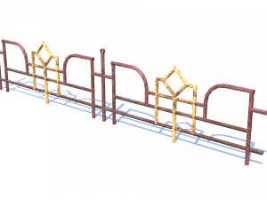 old rusty fence low-poly pbr model Model 3D