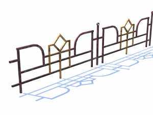 old rusty fence low-poly pbr model Model 3D