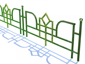 old rusty fence low-poly pbr model Model 3D