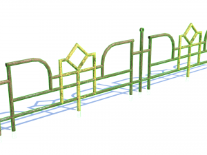 old rusty fence low-poly pbr model Model 3D