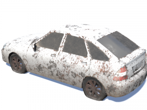 broken rusty car pbr 3d-model Modelo 3D