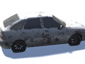 broken rusty car pbr 3d-model Modelo 3D