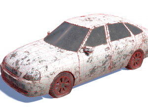 broken rusty car pbr 3d-model Modelo 3D
