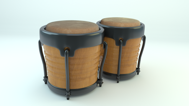 bongo drums Model 3D .c4d .max .obj .3ds .fbx .stl .blend 