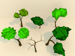 lowpoly trees 3D Model
