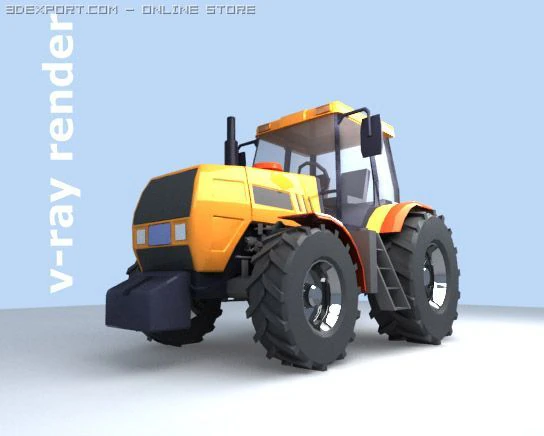 трактор 3D Модель .c4d .max .obj .3ds .fbx .stl .blend 