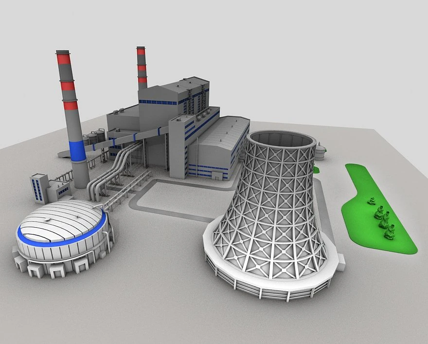 factory 3D Model .c4d .max .obj .3ds .fbx .stl .blend 