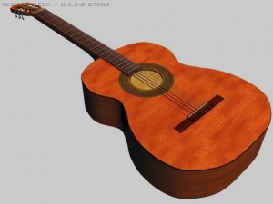 acoustical classic guitar 3D Модель