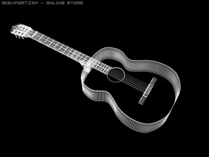 acoustical classic guitar 3D Model