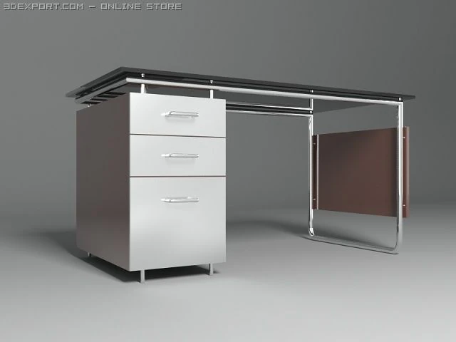 glass desk 3D Model .c4d .max .obj .3ds .fbx .stl .blend