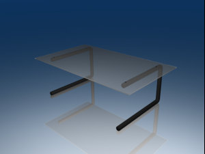 glass desk Model 3D