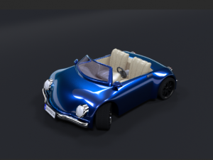 3d simple cartoon car rigshaded and render scene included model Modelo 3D