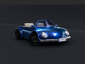 3d simple cartoon car rigshaded and render scene included model Modelo 3D