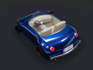 3d simple cartoon car rigshaded and render scene included model Modelo 3D