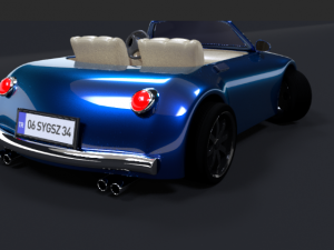 3d simple cartoon car rigshaded and render scene included model Modelo 3D
