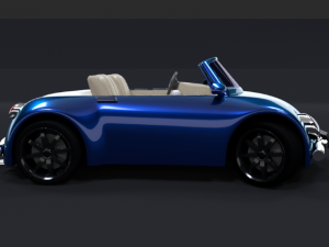 3d simple cartoon car rigshaded and render scene included model Modelo 3D