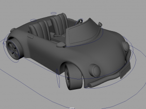 3d simple cartoon car rigshaded and render scene included model Modelo 3D