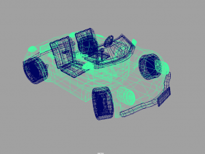 3d simple cartoon car rigshaded and render scene included model Modelo 3D