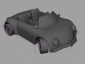 3d simple cartoon car rigshaded and render scene included model Modelo 3D