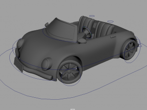 3d simple cartoon car rigshaded and render scene included model Modelo 3D