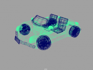 3d simple cartoon car rigshaded and render scene included model Modelo 3D