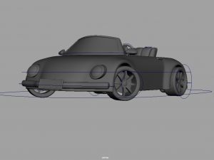 3d simple cartoon car rigshaded and render scene included model Modelo 3D