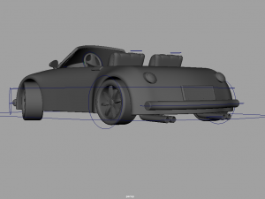 3d simple cartoon car rigshaded and render scene included model Modelo 3D
