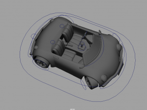 3d simple cartoon car rigshaded and render scene included model Modelo 3D
