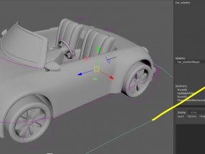 3d simple cartoon car rigshaded and render scene included model Modelo 3D