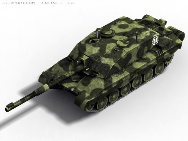 tank challenger 3D Модель .c4d .max .obj .3ds .fbx .stl .blend 