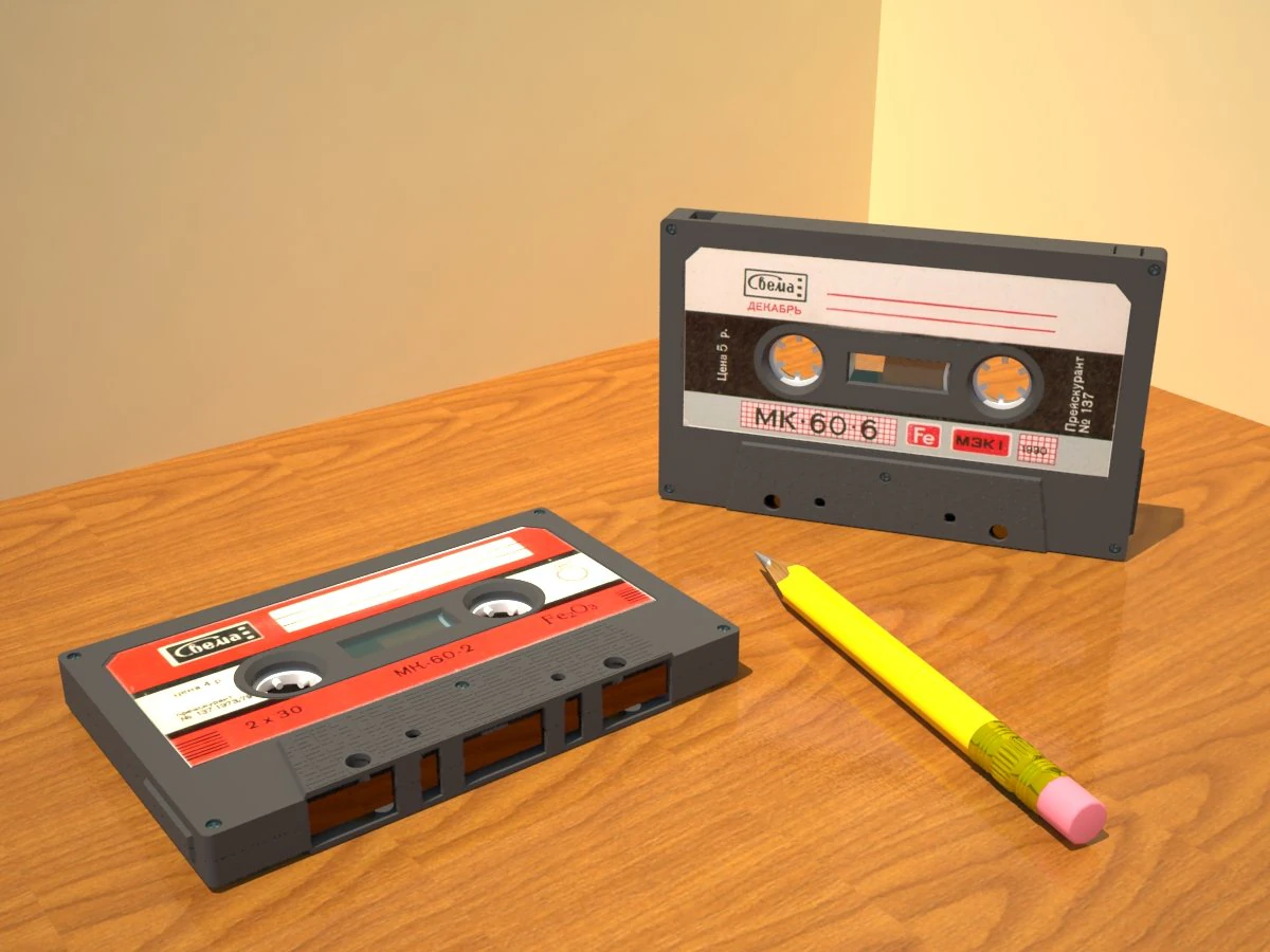 due cassette compatte sovietiche Modello 3D .c4d .max .obj .3ds .fbx .stl .blend 