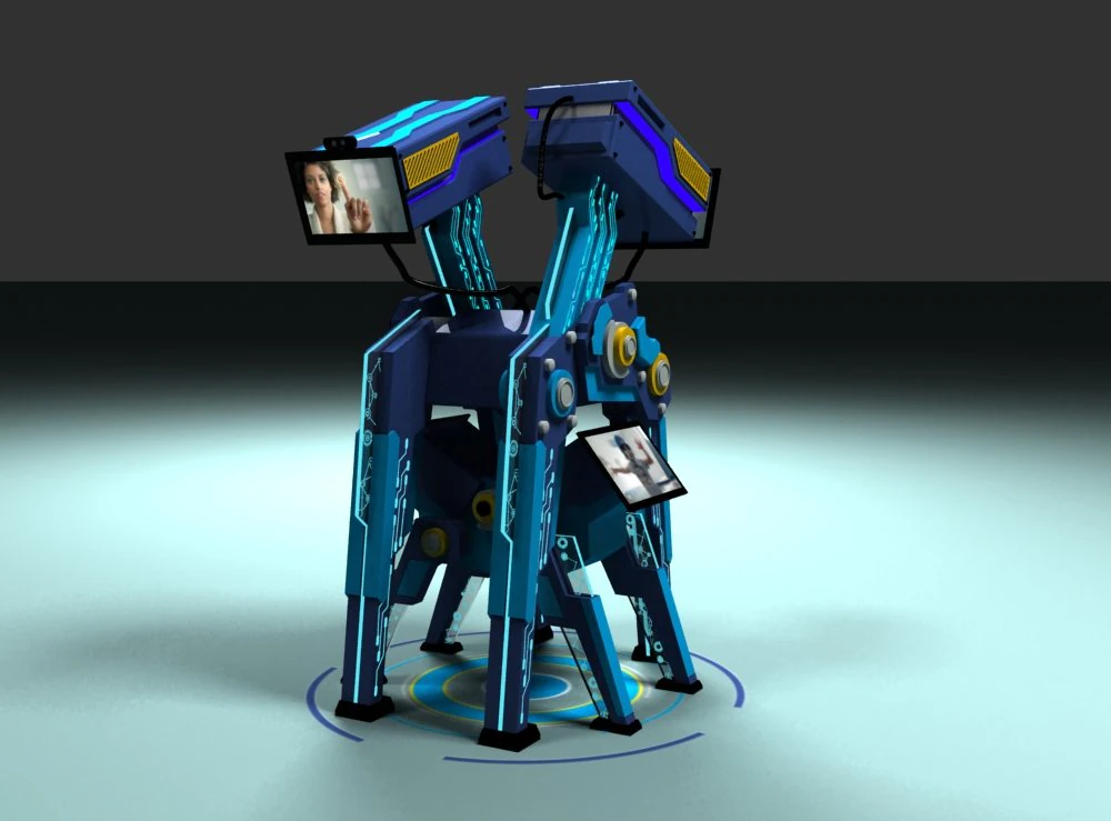 two robots dad and son 3D Model .c4d .max .obj .3ds .fbx .stl .blend 