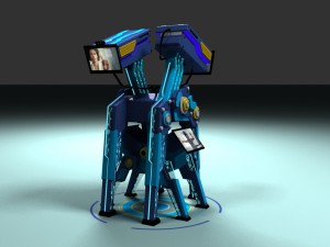 two robots dad and son Model 3D
