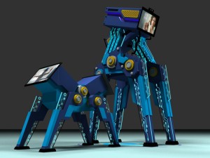 two robots dad and son Model 3D