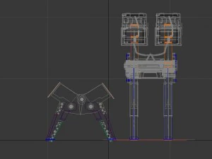 two robots dad and son 3D Model