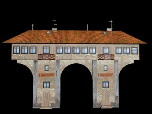 old house with arch low poly model Modelo 3D